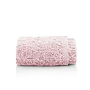 Světle růžový bavlněný ručník Maison Carezza Venezia, 50 x 70 cm