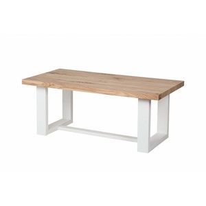 Konferenční stolek s bílým podnožím Durbas Style Wood