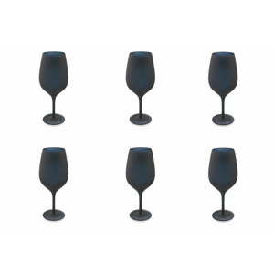 Sada 6 černých skleněných pohárů Villa d'Este Naima, 428 ml