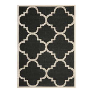 Černo-béžový koberec vhodný do exteriéru Safavieh Mali, 90 x 150 cm