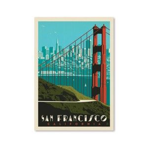 Plakát Americanflat Golden Gate, 42 x 30 cm
