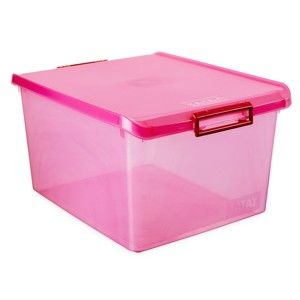 Fuchsiový úložný box s víkem Ta-Tay Storage Box, 35 l