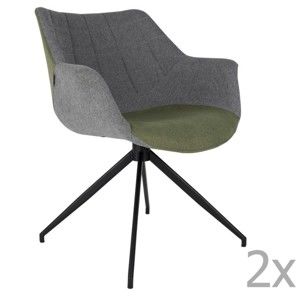 Sada 2 šedo-zelených židlí Zuiver Doulton