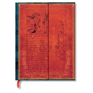 Nelinkovaný zápisník s tvrdou vazbou Paperblanks Alice in Wonderland, 18 x 23 cm