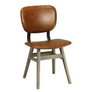 Hnědá kožená židle Miloo Home College