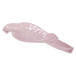 Růžový talířek ve tvaru papouška Miss Étoile, 29,5 x 10 cm
