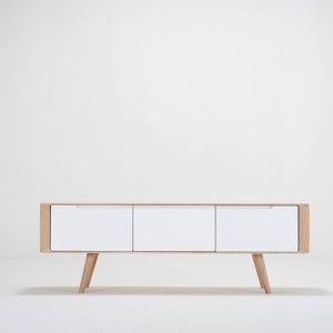 Televizní stolek z dubového dřeva Ena, 135 x 55 x 45 cm