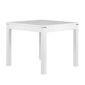Lesklý bílý rozkládací jídelní stůl Durbas Style Eric, délka až 135 cm