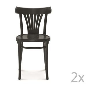 Sada 2 černých dřevěných židlí Fameg Mathias