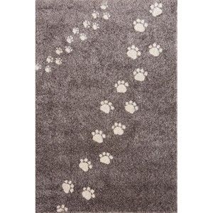 Šedý koberec Art For Kids Footprints, 135 x 190 cm