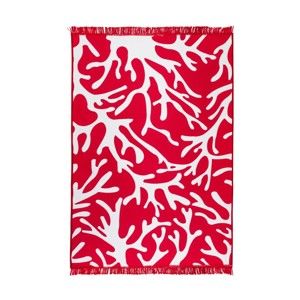 Červeno-bílý oboustranný koberec Coral Reef, 80 x 150 cm