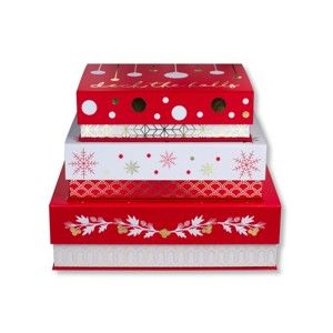 Sada 3 vánočních úložných krabic Tri-Coastal Design Snowflake