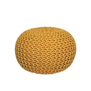 Žlutý pletený puf LABEL51 Knitted