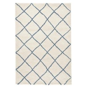 Bílý koberec Mint Rugs Grid, 80 x 150 cm