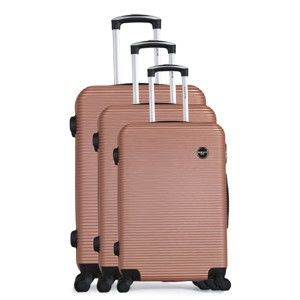 Sada 3 růžových cestovních kufrů na kolečkách Bluestar Vanity
