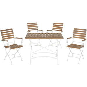 Set zahradního stolu a 4 židlí z akátového dřeva Safavieh Keira