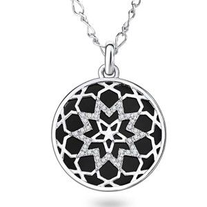 Postříbřený náhrdelník s krystaly Swarovski Saint Francis Crystals Divina