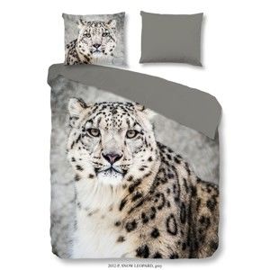 Povlečení na jednolůžko z bavlny Good Morning Premento Snow Leopard, 140 x 200 cm