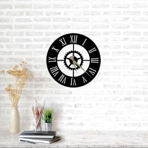Černé nástěnné hodiny Arbat Clock, ⌀ 49 cm