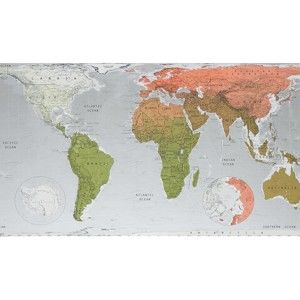 Mapa světa v průhledném pouzdru The Future Mapping Company Future Map, 101 x 58 cm