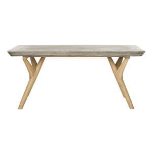 Betonový konferenční stolek s nohami z dubového dřeva Safavieh, 99 x 50 cm