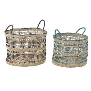 Sada 2 dekorativních úložných košíků z mořské trávy InArt Natural