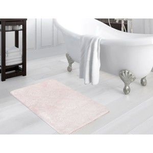 Pudrově růžová koupelnová předložka Smooth, 80 x 140 cm