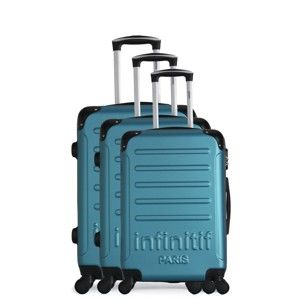 Sada 3 zelených cestovních kufrů na kolečkách Infinitif Horten-A