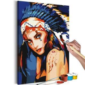 DIY set na tvorbu vlastního obrazu na plátně Artgeist Native American Girl, 40 x 60 cm
