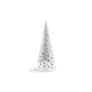 Šedý vánoční svícen z kostního porcelánu Kähler Design Nobili, výška 25,5 cm