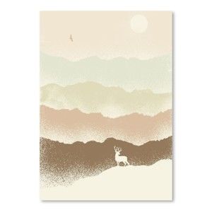 Plakát Deer Mountain od Florenta Bodart, 30 x 42 cm
