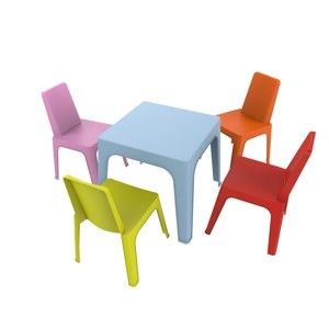 Dětský zahradní set 1 modrého stolu a 4 židliček Resol Julieta