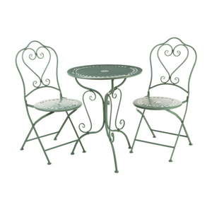 Set 2 zelených zahradních židlí a stolku Premier Housewares Jardin