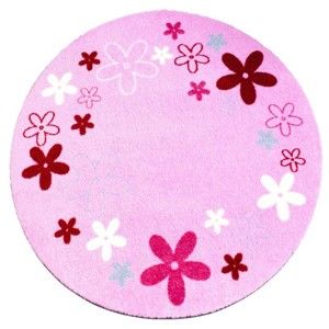 Dětský růžový koberec Zala Living Flower, ⌀ 100 cm