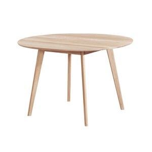 Jídelní stůl z běleného dubového dřeva Folke Yumi, ∅ 115 cm
