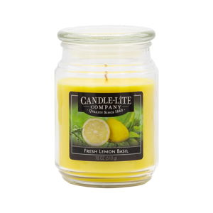 Vonná svíčka ve skle s vůní citronové bazalky Candle-Lite, doba hoření až 110 hodin