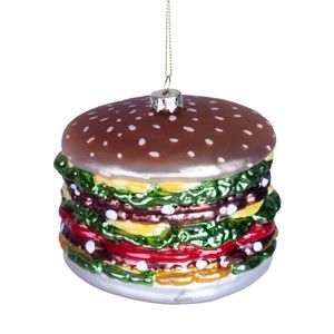 Vánoční závěsná ozdoba ze skla Butlers Hamburger