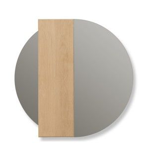 Nástěnné zrcadlo z dubového dřeva HARTÔ Charlotte, Ø 60 cm