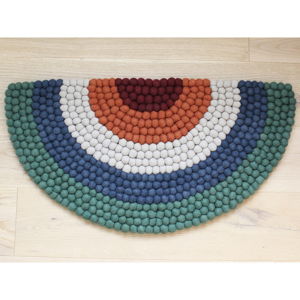 Dětský kuličkový vlněný koberec Wooldot Ball Rugs Rainbow Green