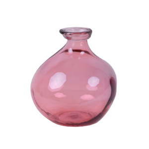 Růžová váza z recyklovaného skla Ego Dekor Simplicity, výška 18 cm