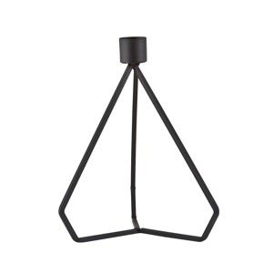 Černý kovový svícen KJ Collection Triangle, výška 17,5 cm