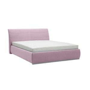 Světle růžová dvoulůžková postel Mazzini Beds Luna, 180 x 200 cm
