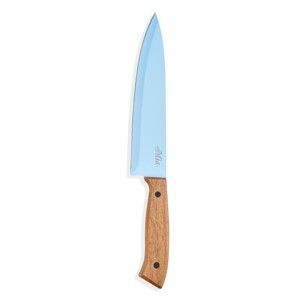 Modrý nůž s dřevěnou rukojetí The Mia Cutt, délka 20 cm