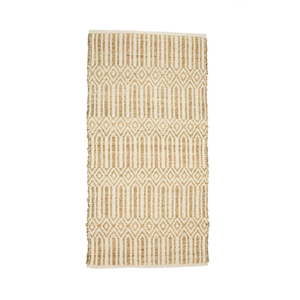 Béžový koberec z mořské trávy a bavlny Simla, 90 x 60 cm