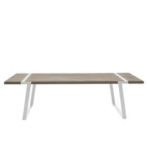 Světlý dřevěný jídelní stůl s bílým podnožím Canett Gigant, 240 cm
