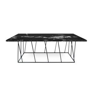 Černý mramorový konferenční stolek s černými nohami TemaHome Helix, 120 cm