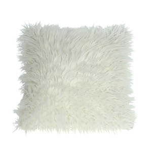 Bílý chlupatý polštář HF Living Fluffy, 45 x 45 cm