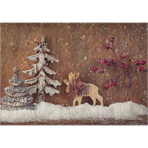 Koberec Vitaus Christmas Period Rustic Deer, 50 x 80 cm