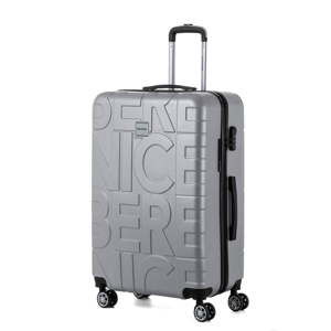 Šedý cestovní kufr Berenice Typo, 107 l
