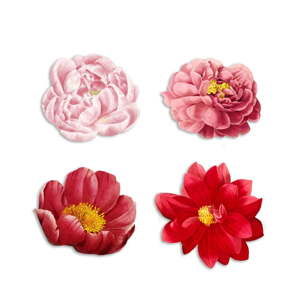 Sada 4 dekorativních prostírání z jutových vláken Madre Selva Spring Flowers